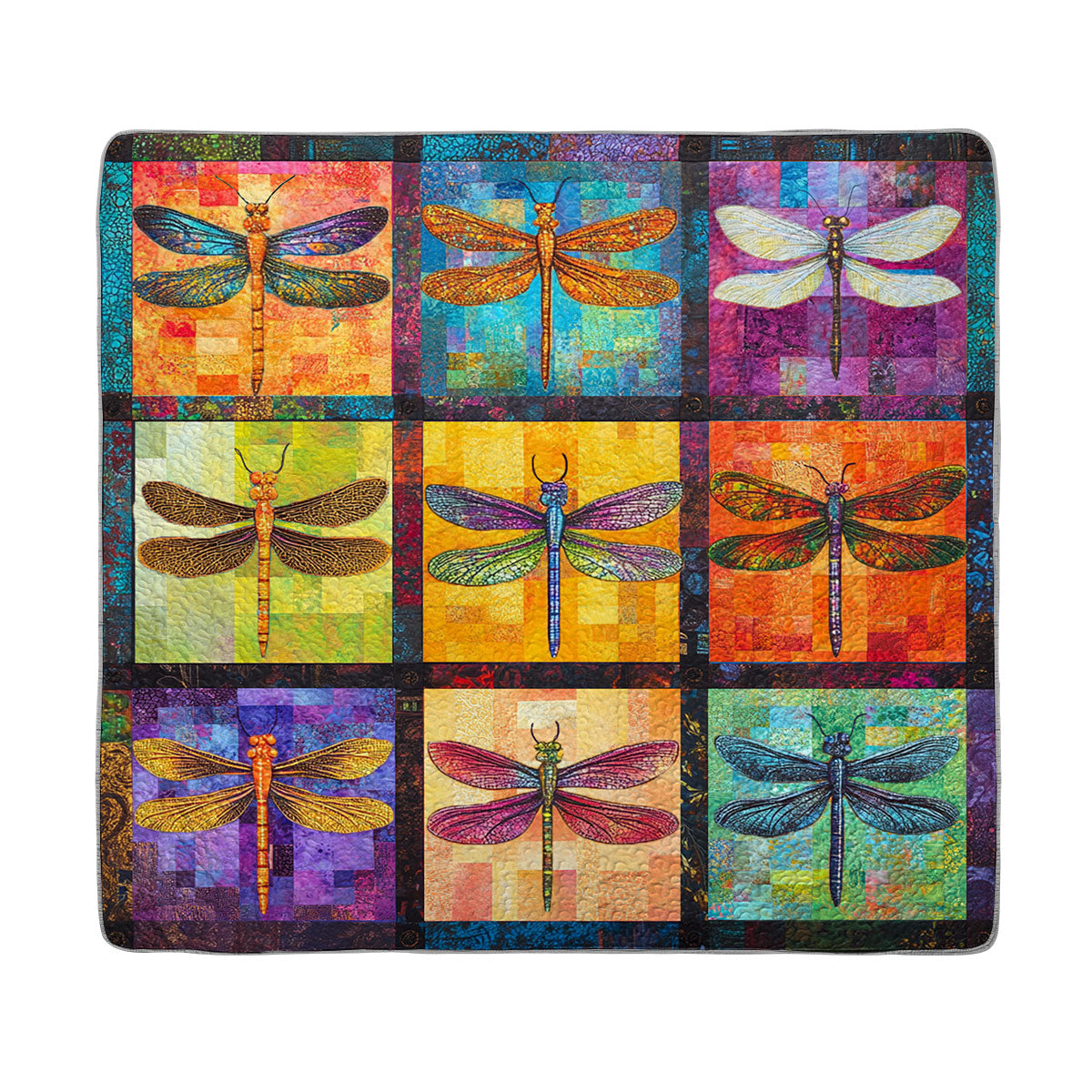 Shineful All Season Quilt 3-Piece Set Serenade of the Dragonflies