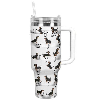 Shineful Tumbler Melodic Dachshunds: Paws And Notes