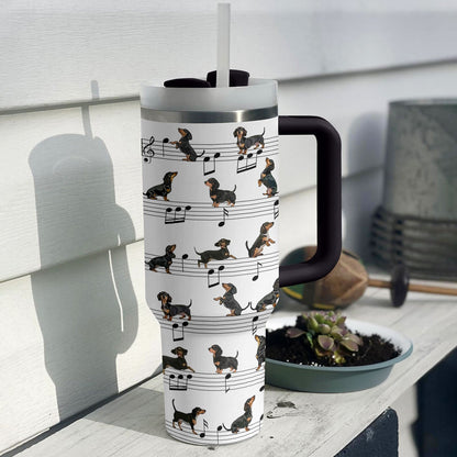 Shineful Tumbler Melodic Dachshunds: Paws And Notes