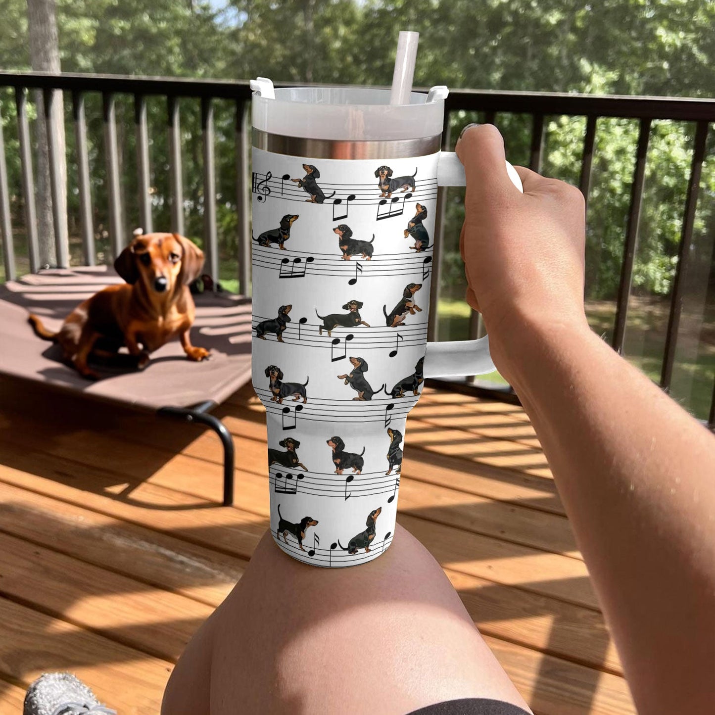 Shineful Tumbler Melodic Dachshunds: Paws And Notes