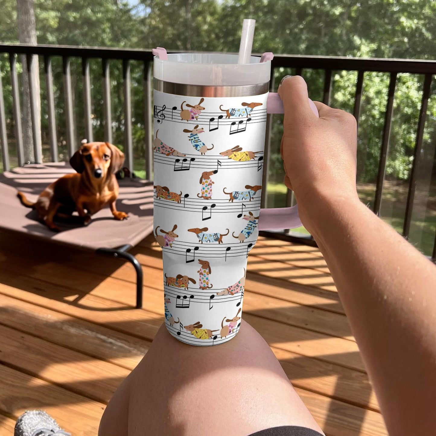 Shineful Tumbler Melodic Paws Dachshund Symphony