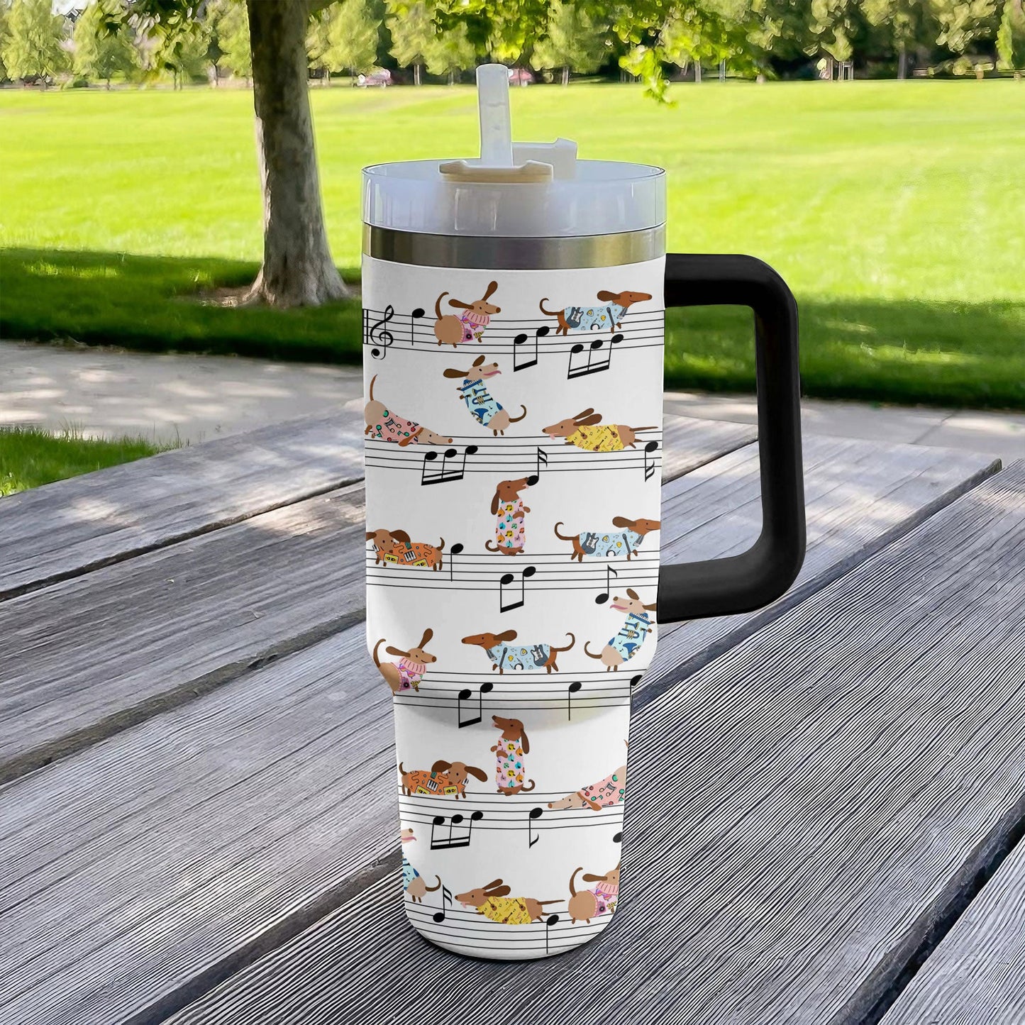 Shineful Tumbler Melodic Paws Dachshund Symphony