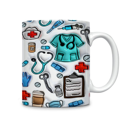 Tasse en céramique brillante 3D Puffy Nurselife