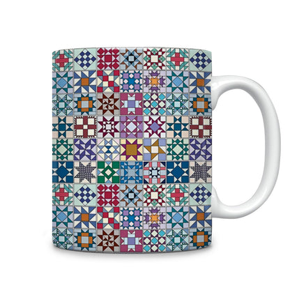 Tasse en céramique brillante Blocs de quilting traditionnels