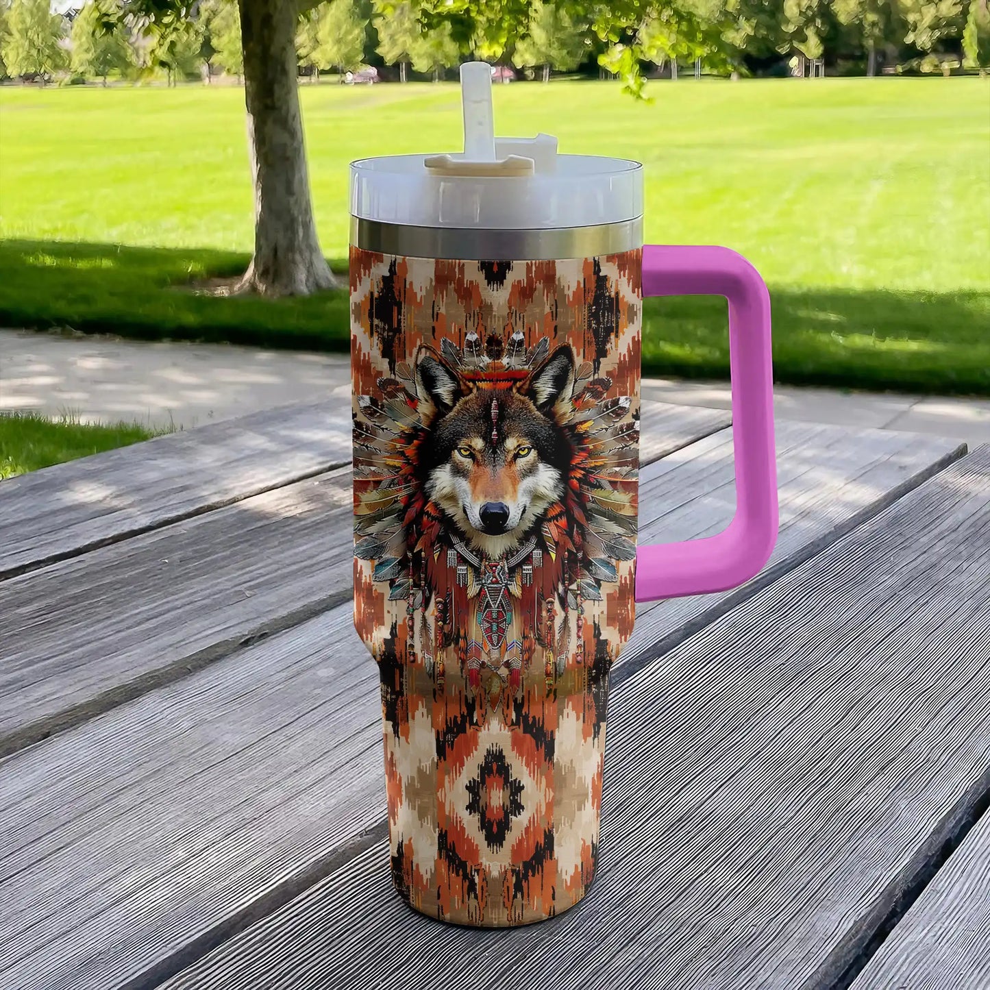 Shineful Tumbler Force Loup Amérindien