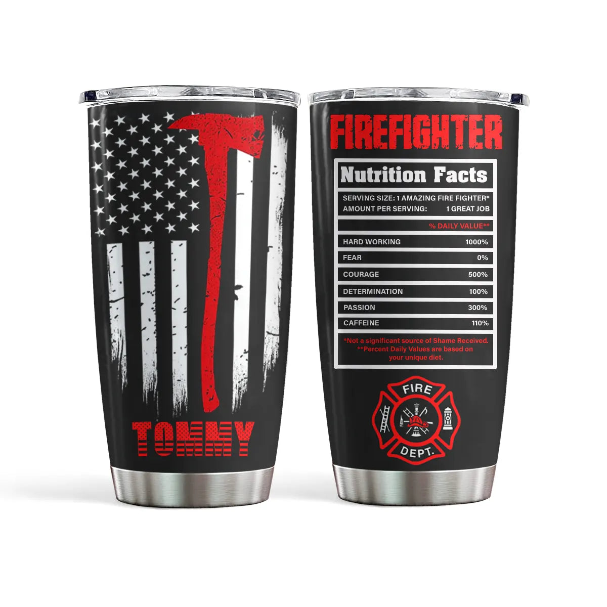 Shineful 20oz Tumbler Personalized Firefighter's Valor