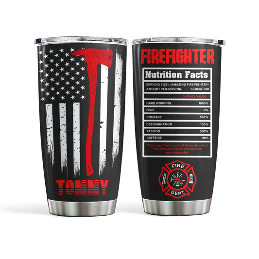 Shineful 20oz Tumbler Personalized Firefighter's Valor