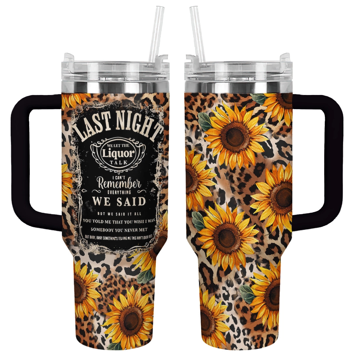 Shineful Tumbler Sunflower Cowhide Leopard