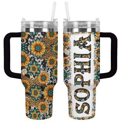 Shineful Tumbler Personalized Sunflower Safari