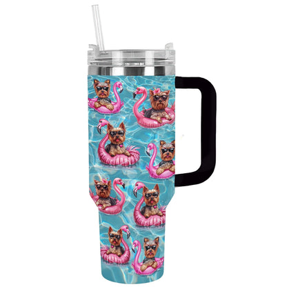 Gobelet brillant Yorkie Flamingo Fiesta