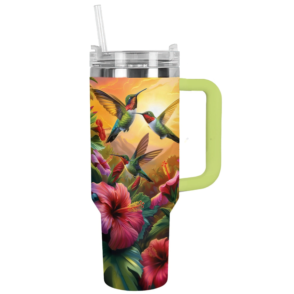 Shineful Tumbler Hummingbird with Flower