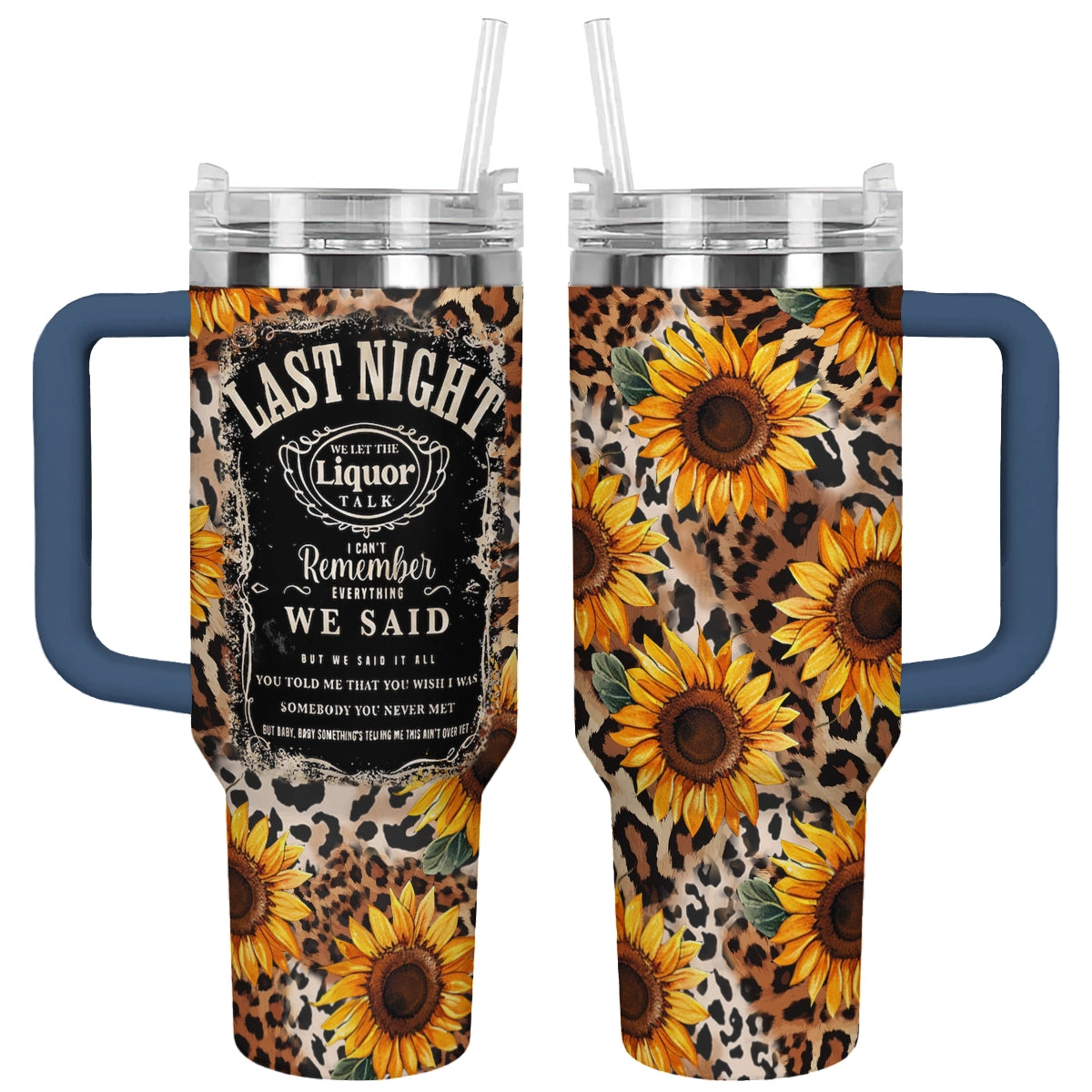 Shineful Tumbler Sunflower Cowhide Leopard