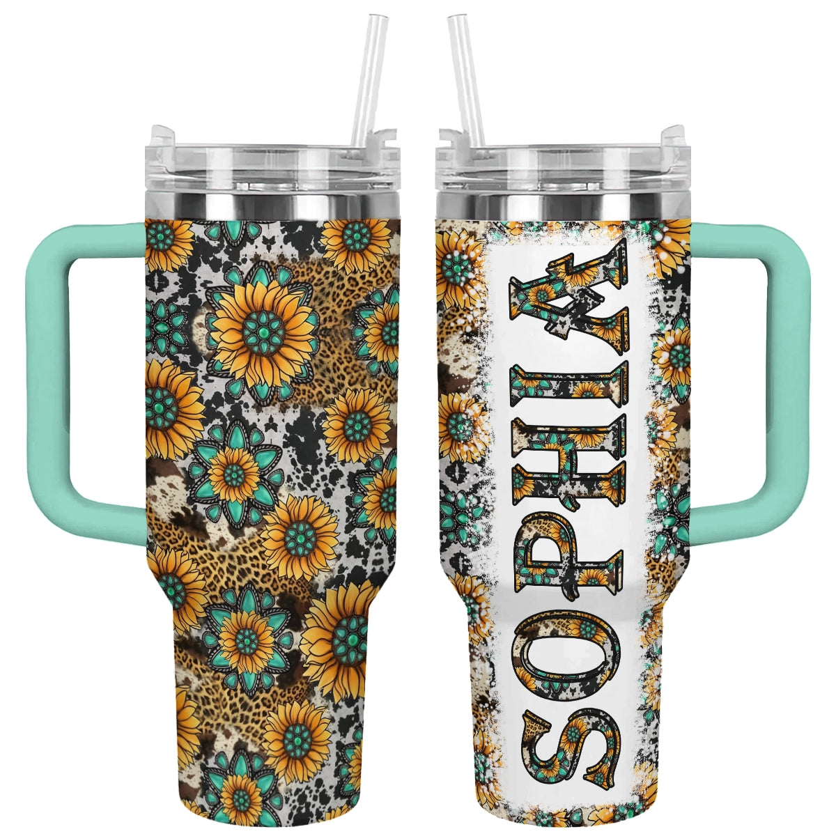 Shineful Tumbler Personalized Sunflower Safari