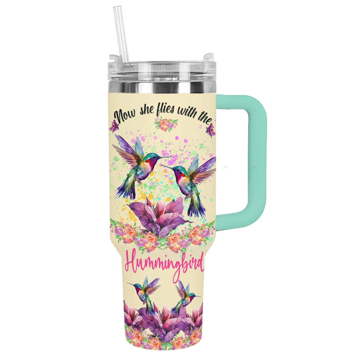 Shineful Tumbler Now She Flies with the Hummingbird