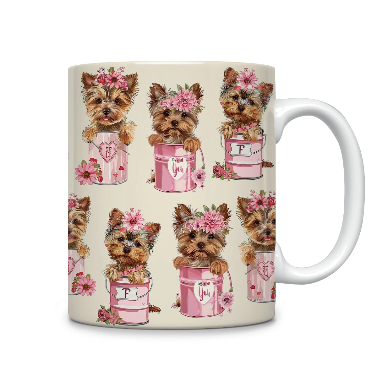 Tasse en céramique brillante Yorkie Delight