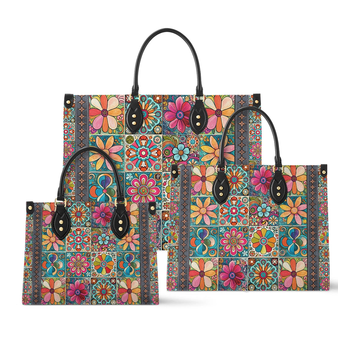 Shineful Leather Bag Hippie Groovy Garden