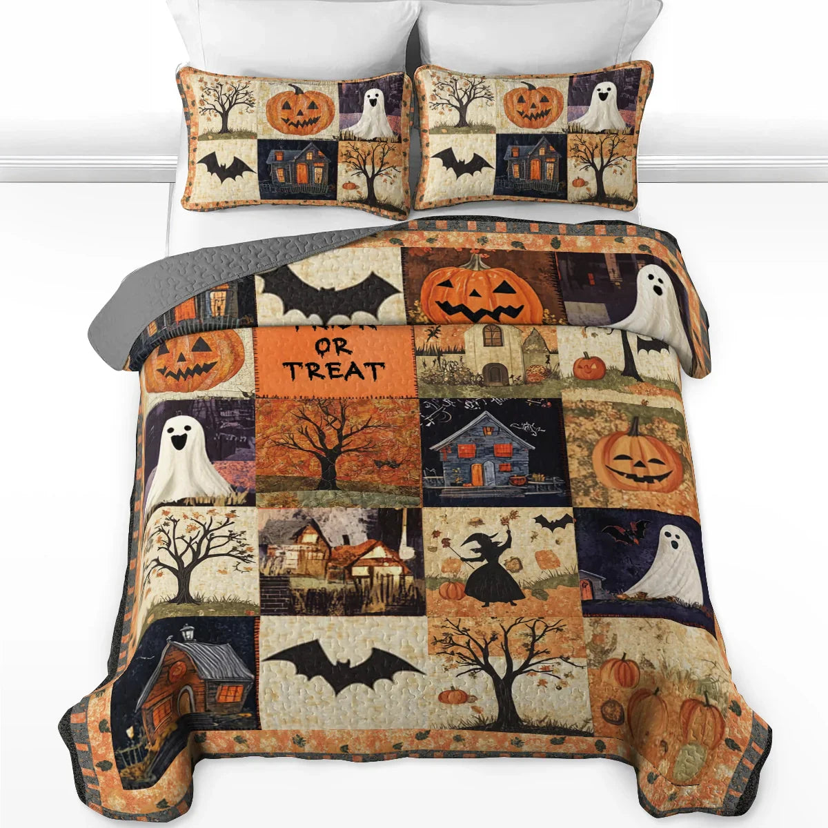 Shineful All Season Quilt 3-Piece Set - Spooky Trick Or Treat Halloween (Clearance)