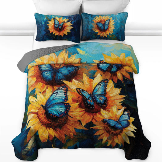 Shineful All Season Quilt 3-teiliges Set - Sonnenblumen-Serenade