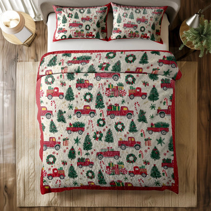 Shineful All Season Quilt 3-Piece Set - Christmas Cheer Truck