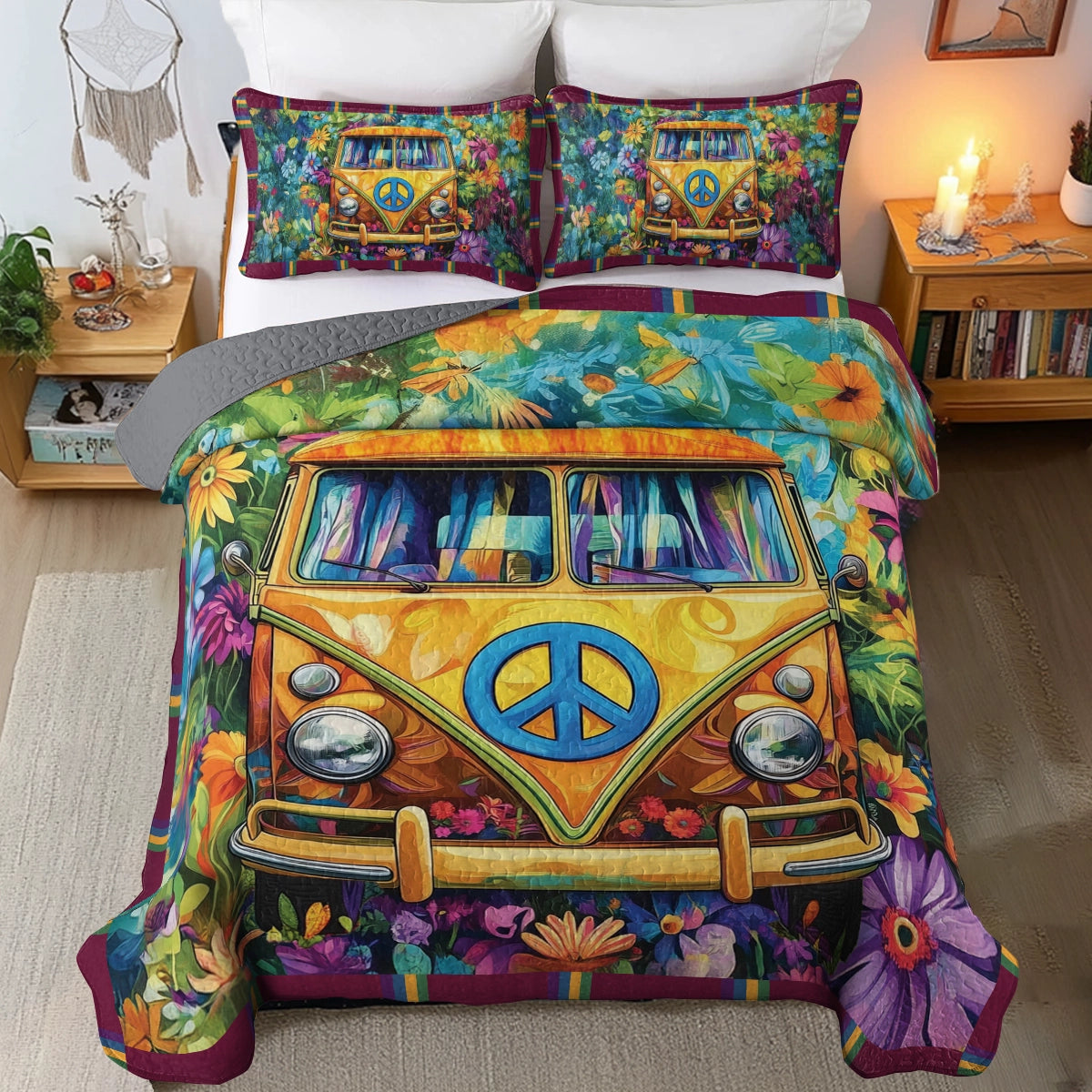 Shineful All Season Quilt 3-Piece Set - Hippie Van Life