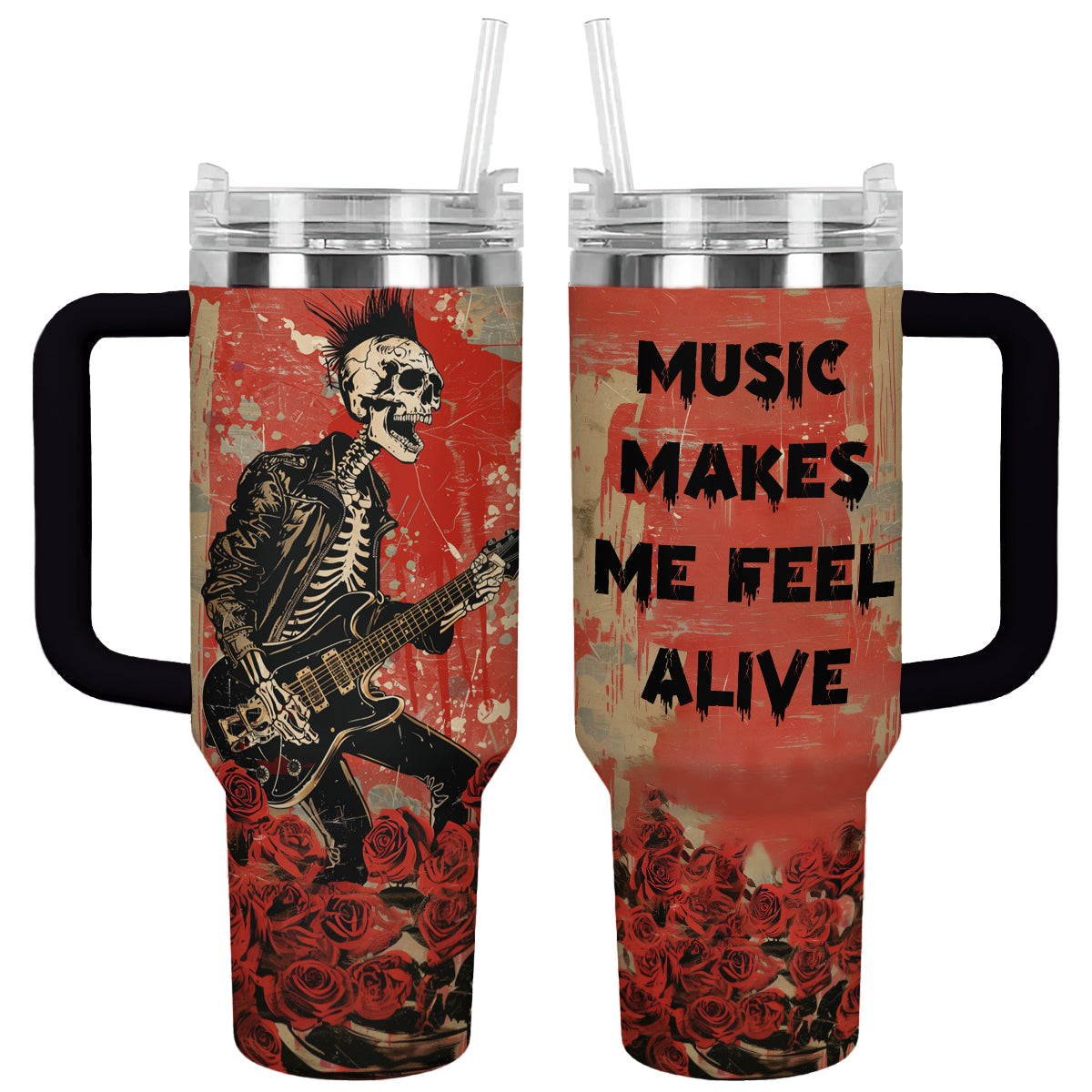 Shineful Tumbler Skull Rock 'n' Roll Skeleton