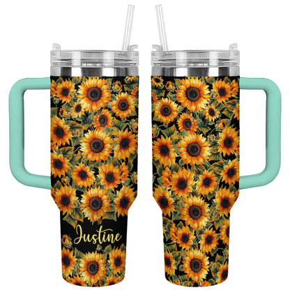 Shineful Tumbler Personalized Sunflower Sunburst Delight