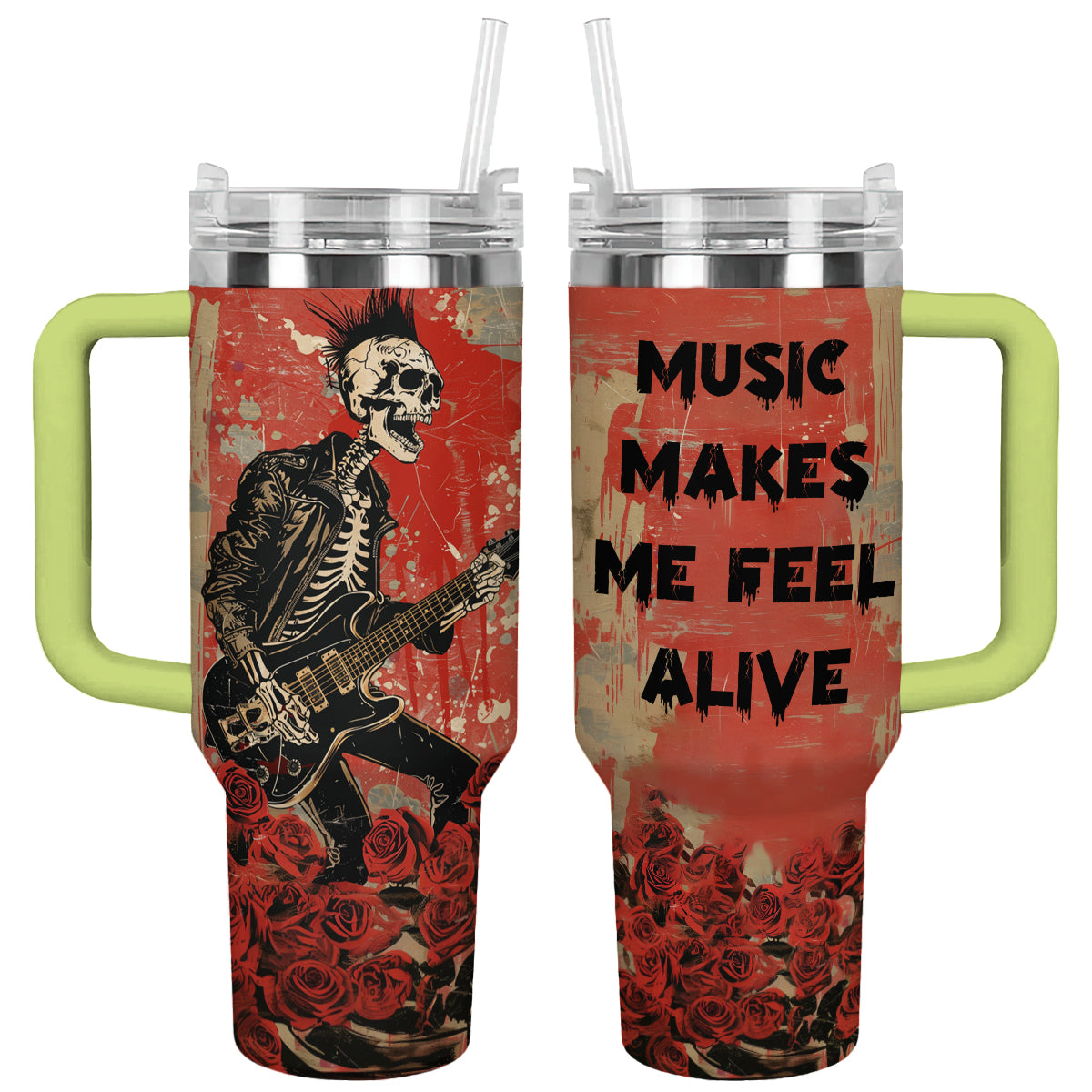 Shineful Tumbler Skull Rock 'n' Roll Skeleton