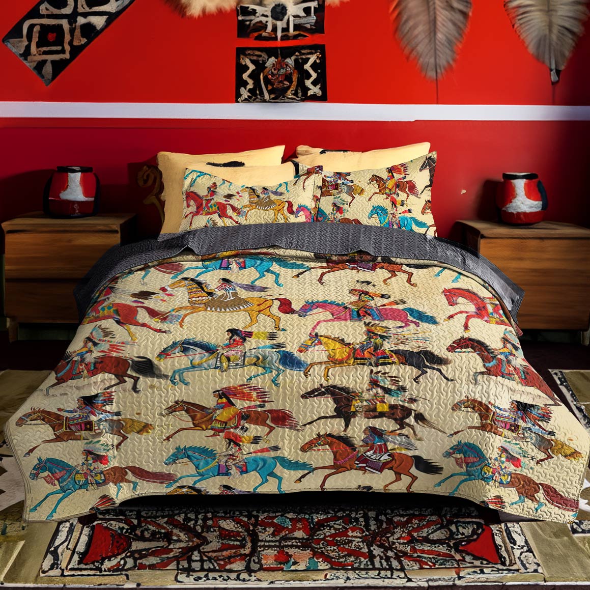 Shineful All Season Quilt 3-Piece Set Pride Of A Horse Nation