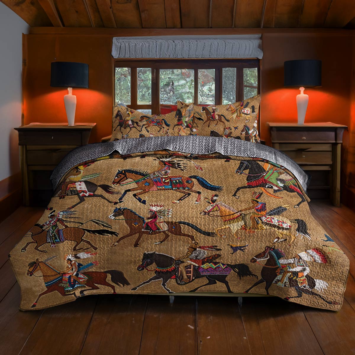 Shineful All Season Quilt 3-Piece Set Strength Native Horses