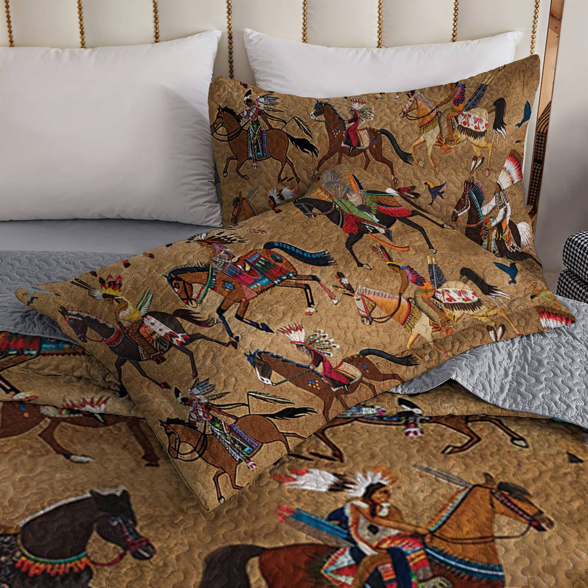 Shineful All Season Quilt 3-Piece Set Strength Native Horses