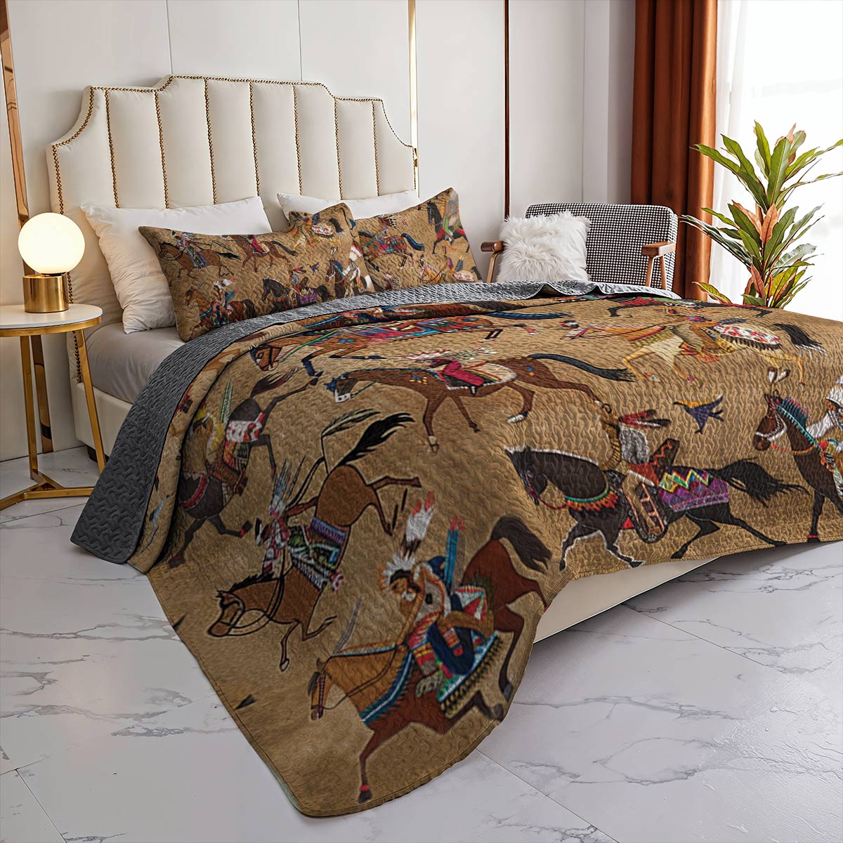 Shineful All Season Quilt 3-Piece Set Strength Native Horses