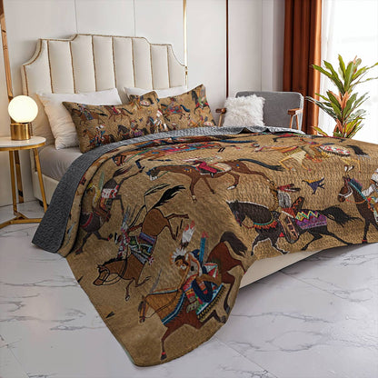 Shineful All Season Quilt 3-Piece Set Strength Native Horses