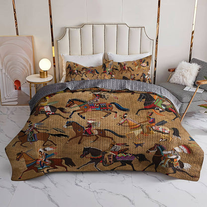 Shineful All Season Quilt 3-Piece Set Strength Native Horses