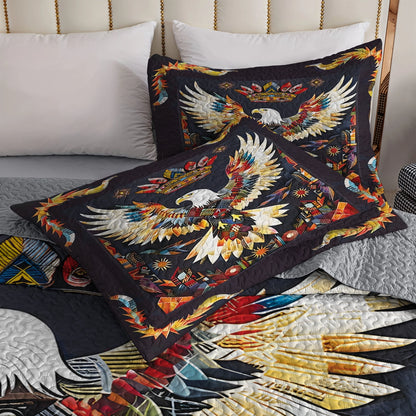 Shineful All Season Quilt 3-teiliges Set – Native American Eagle Vibrant