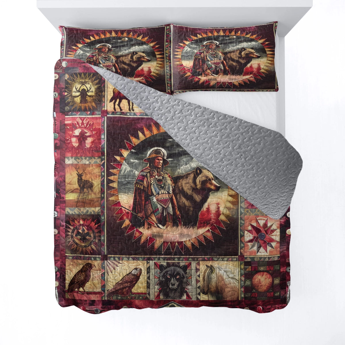 Shineful All Season Quilt 3-teiliges Set - Native American Spirit