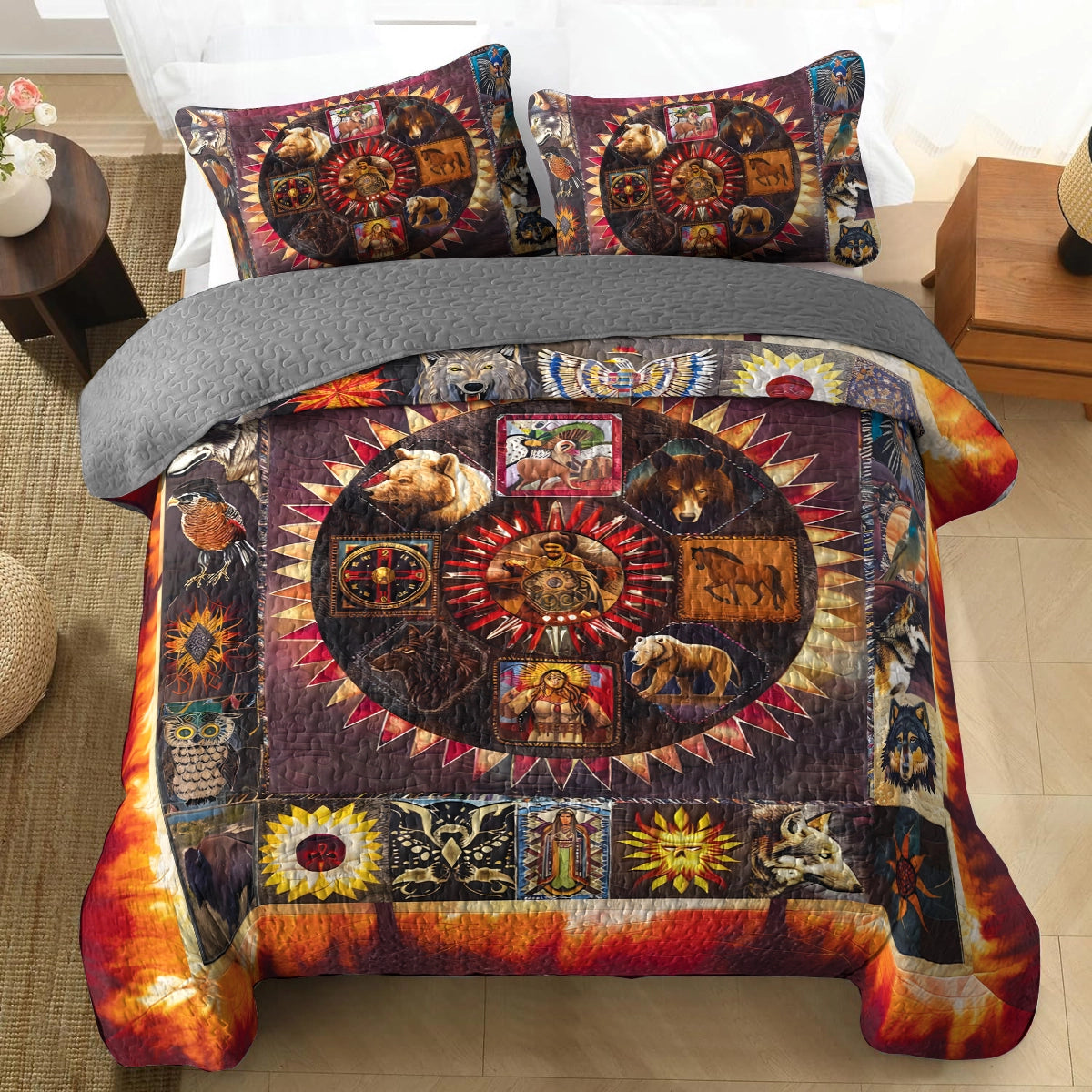 Shineful All Season Quilt 3-Piece Set - Native America Tribal