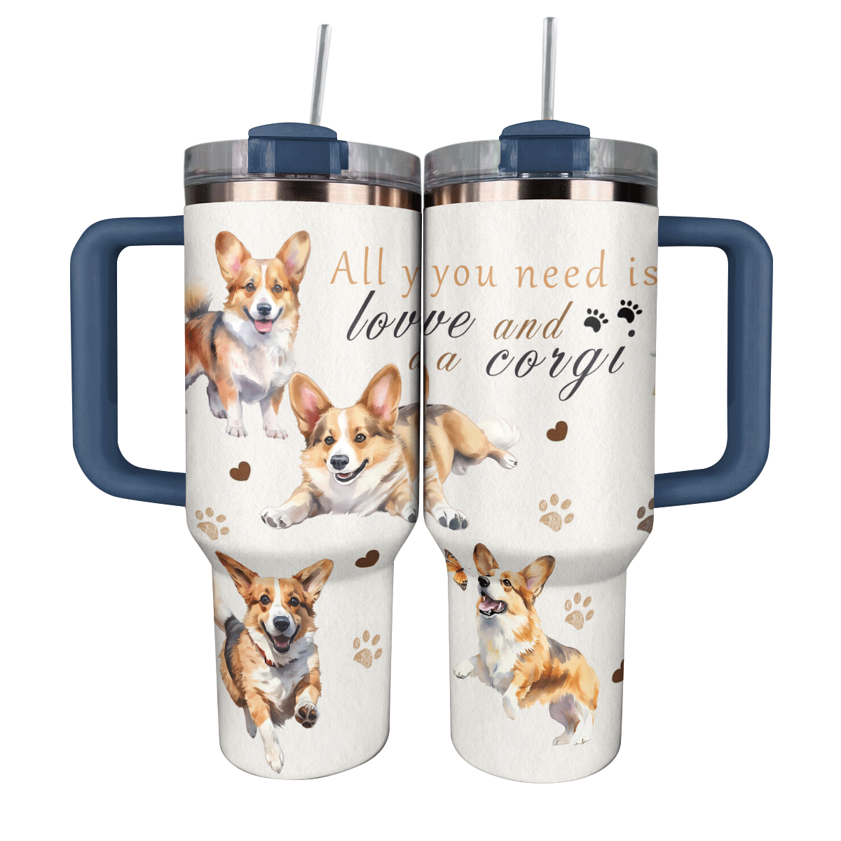 Shineful Tumbler Personalized Happy Corgi Mom