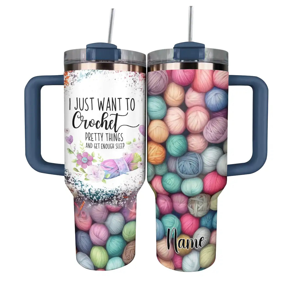 Shineful Tumbler Personalized Just Wanna Crochet