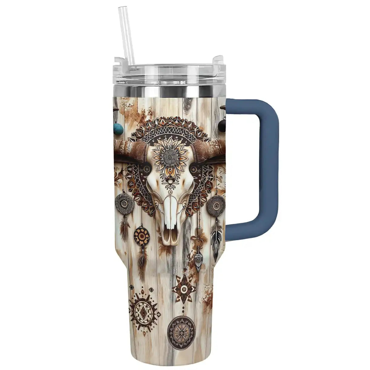 Shineful Tumbler Cow Boho Cow Skull Ver2