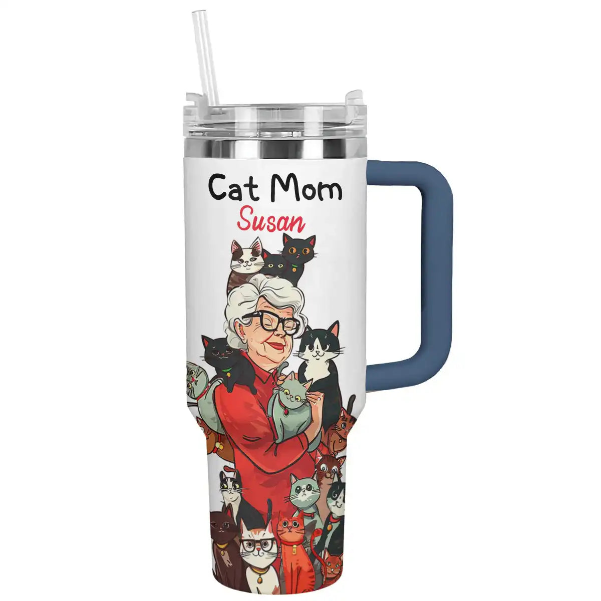 Shiny Tumbler Personalisiert Katzenmama