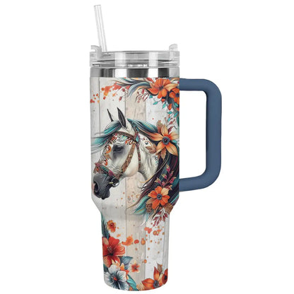 Shineful Tumbler Floral Horse Ver2