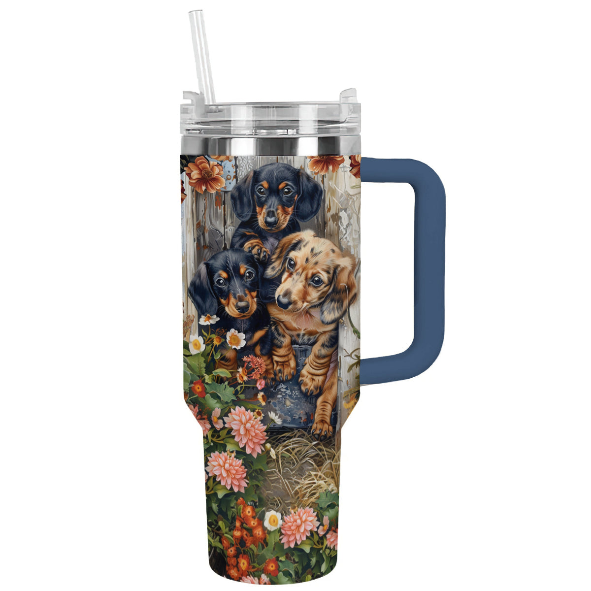 Shineful Tumbler Dachshund Floral Bliss