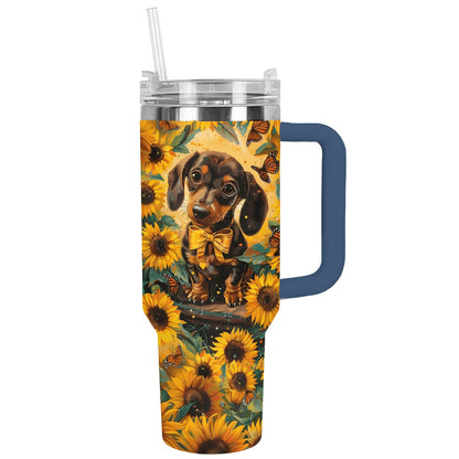 Shineful Tumbler Dachshund Sunflower Paws