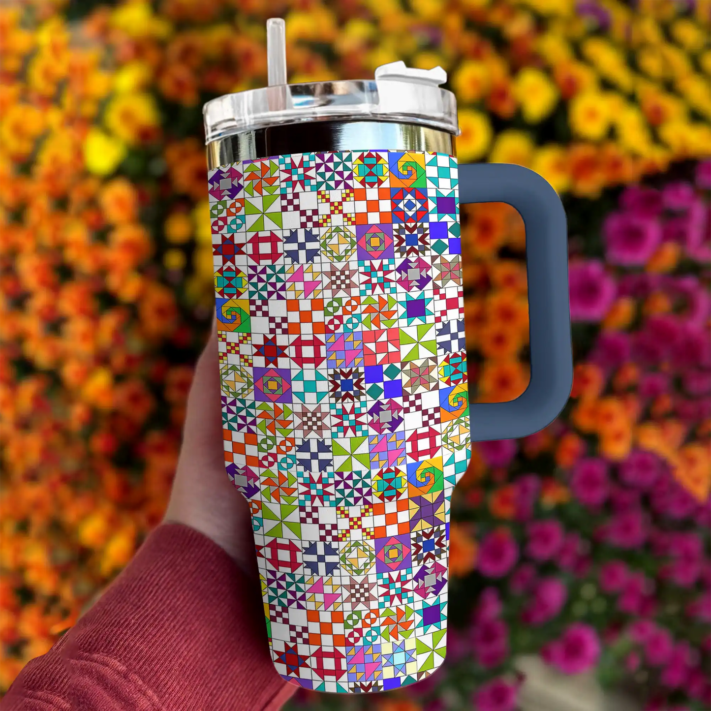 Shineful Tumbler Bunte Quiltblöcke