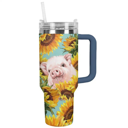 Shineful Tumbler Cochon dans les tournesols