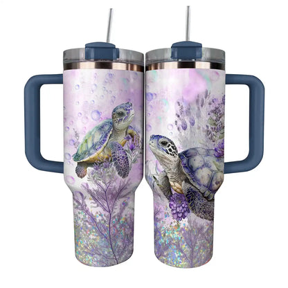 Shineful Tumbler Purple Sea Turtles