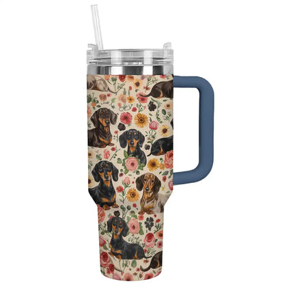 Shineful Tumbler Floral Dachshunds Ver6