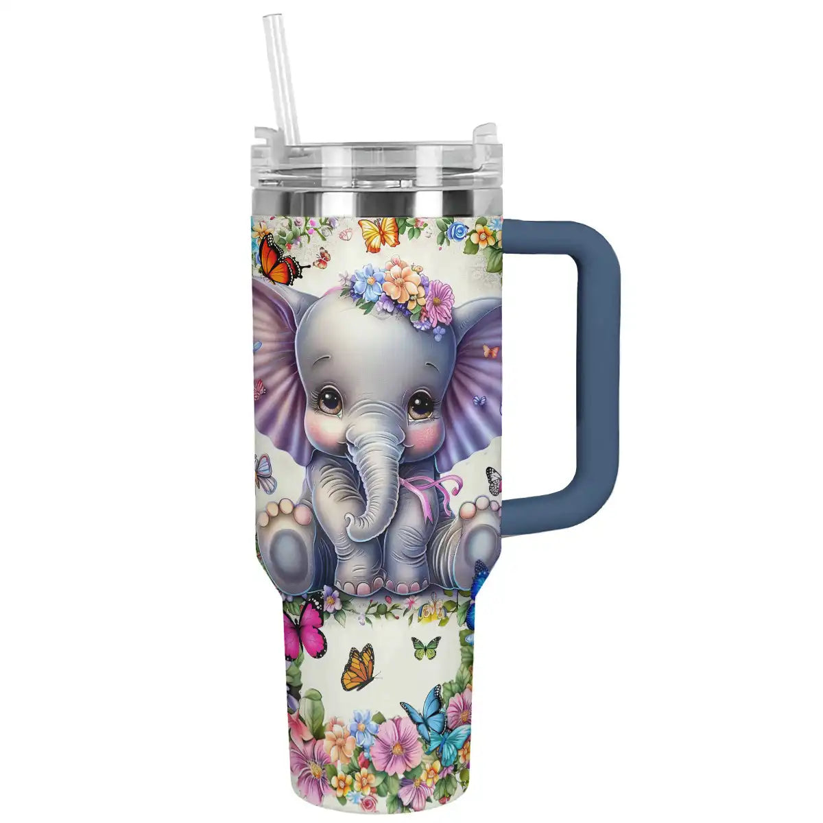 Shineful Tumbler Floral Elephant