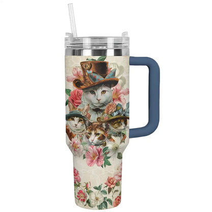 Shineful Tumbler Floral Cats