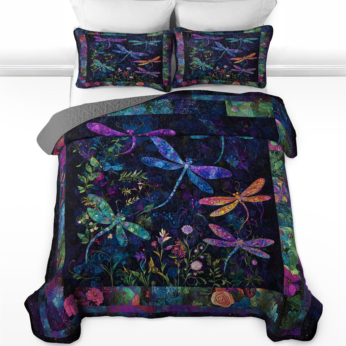 Shineful All Season Quilt 3-Piece Set Dream Weaver Dragonfly